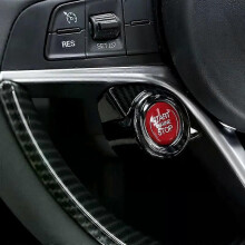 Cache de démarrage/arrêt moteur en plastique ABS style fibre de carbone pour Alfa Romeo Giulia Stelvio