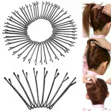 Lot de 60 pinces à cheveux ondulées en métal style rétro, épingles à cheveux noires, barrettes