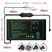 Tapis chauffant pour semis et plantes en pépinière, thermostat réglable 50 W (UE/US/UK/AU), idéal pour