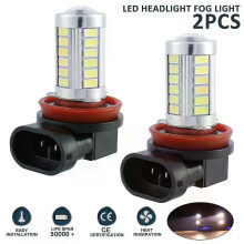 Lot de 2 ampoules LED H8/H11 pour feux antibrouillard automobiles, 660 lm, blanc 6000 K, 12 V, installation