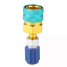 1 adaptateur rapide en laiton pour fluide frigorigène de climatisation R1234YF vers R134A (côté basse