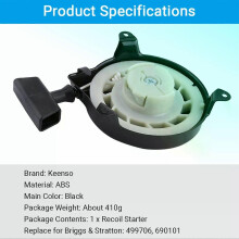 Lanceur à rappel pour moteurs Briggs & Stratton 499706 690101 (compatible avec les modèles 091212, 091232