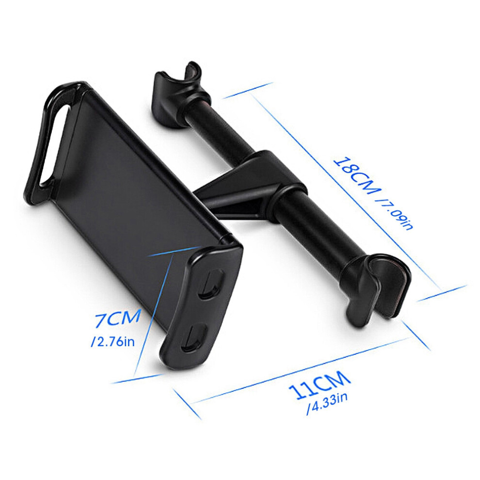 Universal Car Headrest Mount For Tablets & Phones 360 Rotation Durable Black 8491363289362