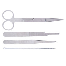Biological Specimen Dissector Tool Set 4Pcs Tweezers Scissors J2708