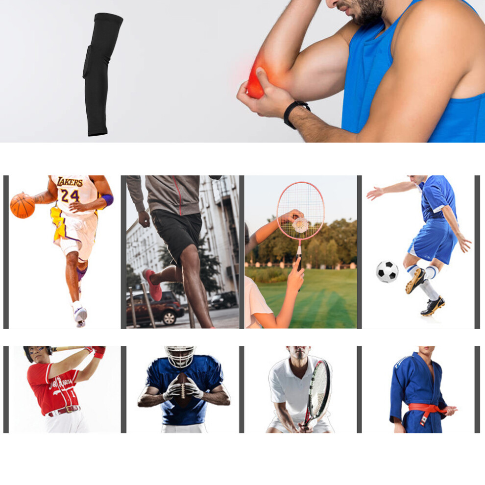 Black Elbow Pain Relief Brace With Support Pad Sport Stabilizer Large