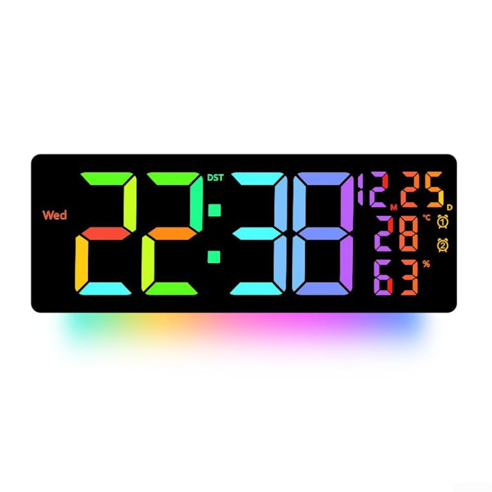 Large Digital Clock With Alarm And Remote Control For Date Temperature And Weekday Display
