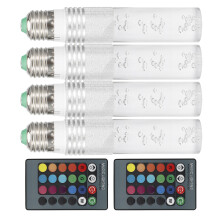 Waterproof 3W RGB LED Bulb Color-Changing with Remote Silver AC85‑265V