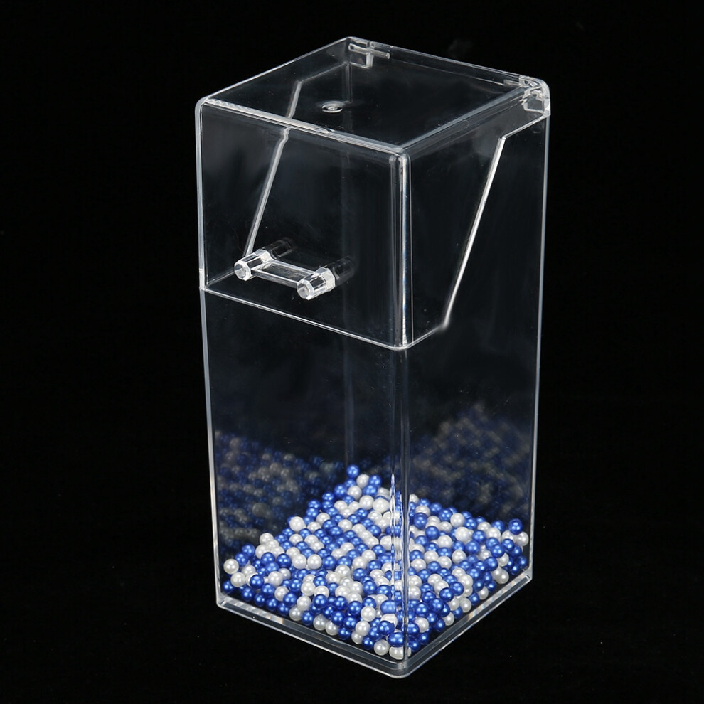 Nail Brush Storage Box Plastic Dustproof Makeup Holder - Pearls with Lid