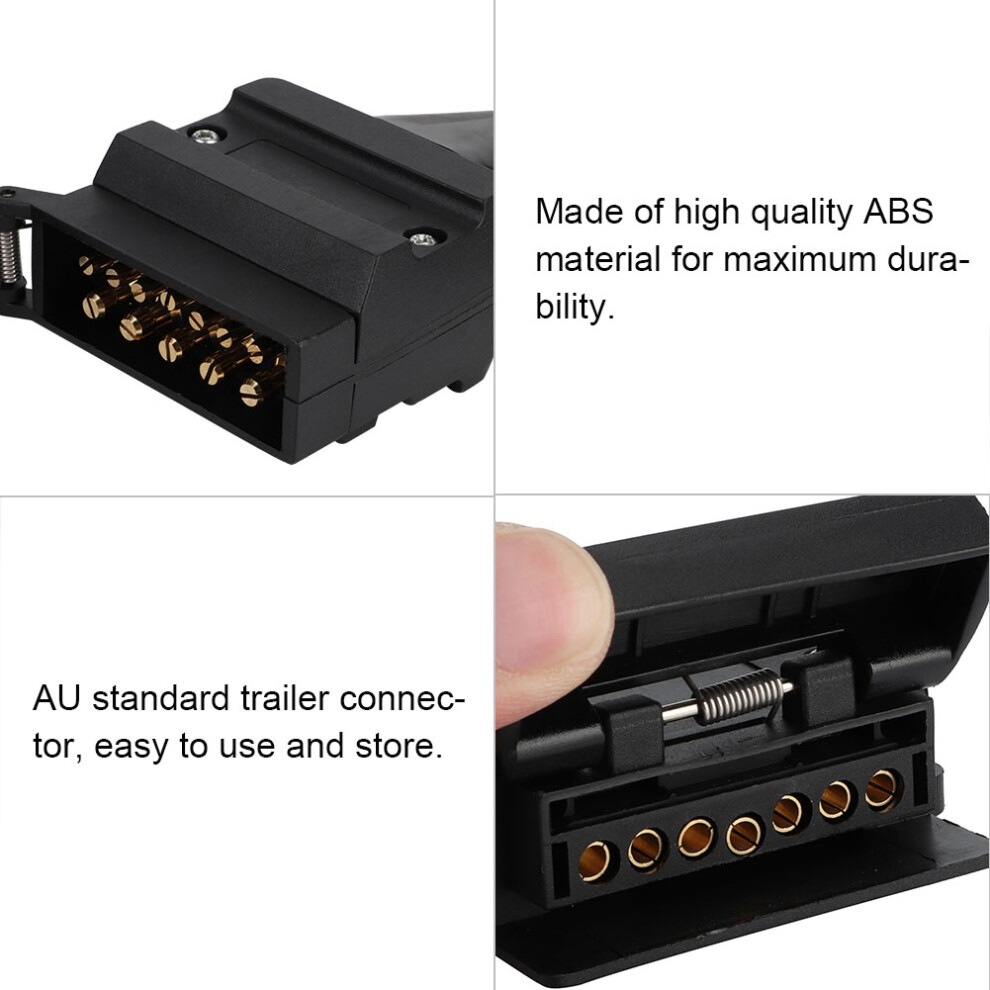 12 To 7 Pin Abs Trailer Plug Adapter, Durable, 30Cm Black 3701363293203