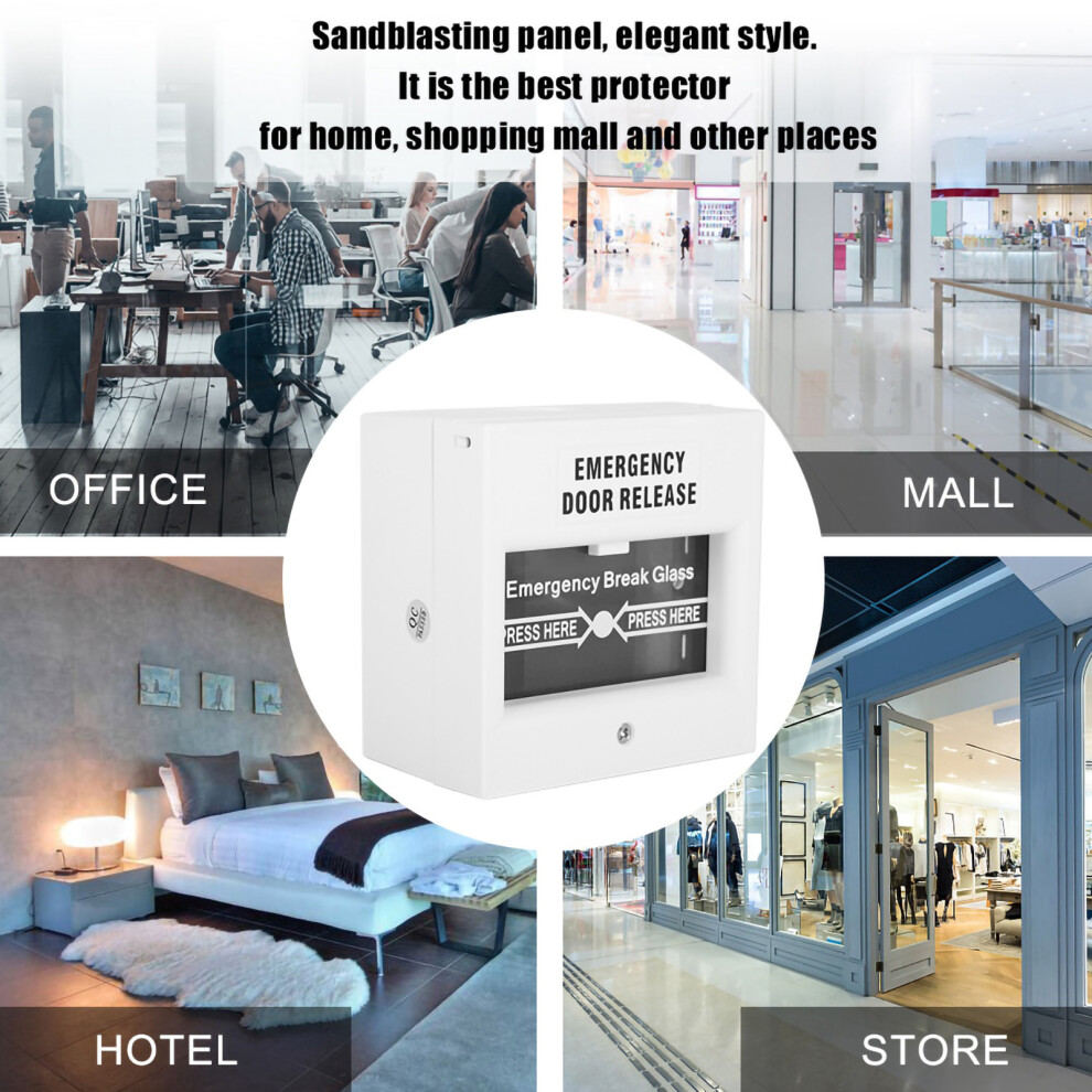 Safety Fire Alarm Emergency Break Glass Button Easy Setup White 8451363290041