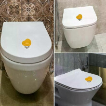 Bouton-poussoir de chasse d'eau en forme de cœur pour réservoir de toilettes - Décoration pour salle