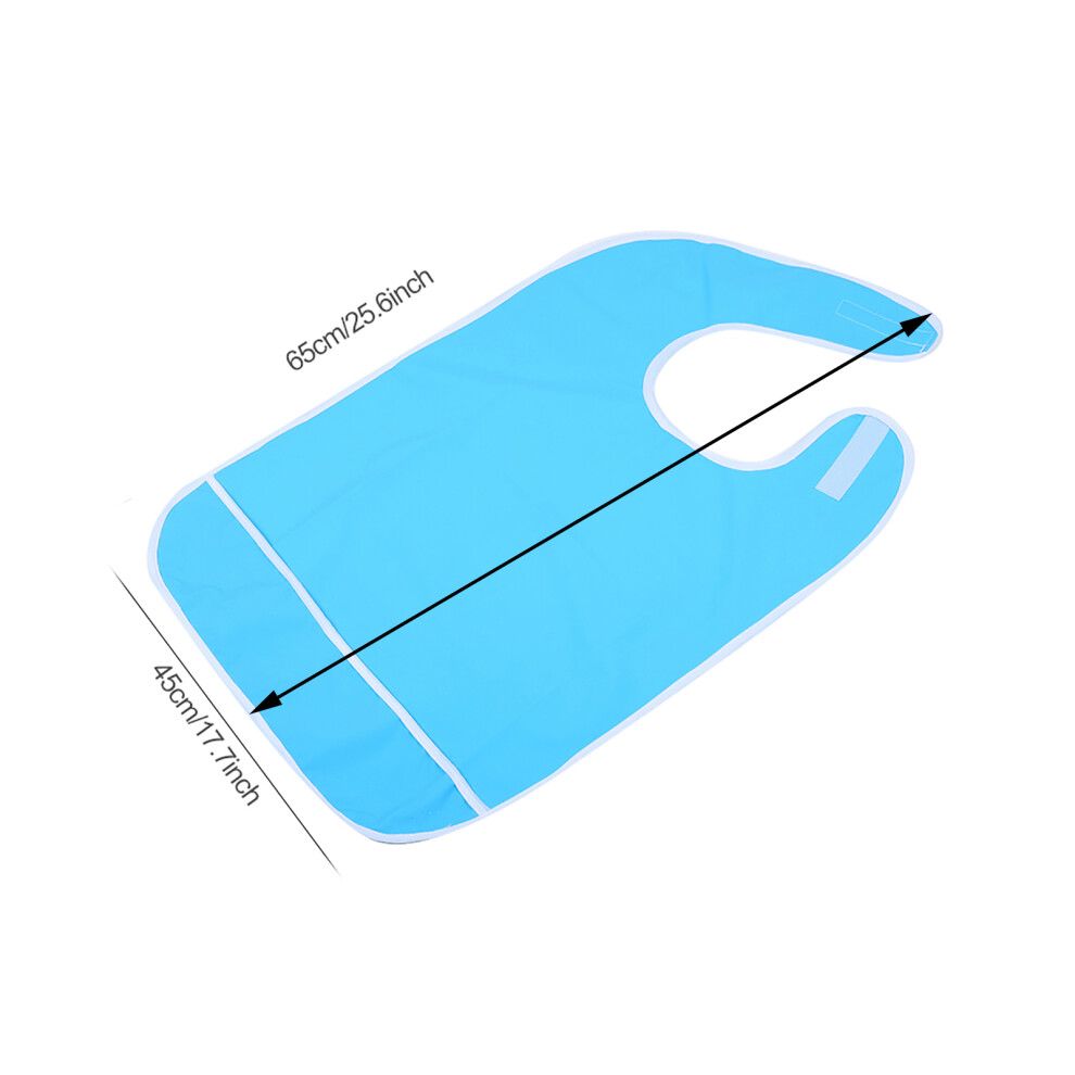 Sky Blue Adult Waterproof Bib Apron 45X65cm Reusable Rainproof Eating Protector