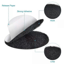 Lot de 20 pastilles auto-adhésives rondes noires de 8 cm, imperméables, à scratch, pour la maison, la