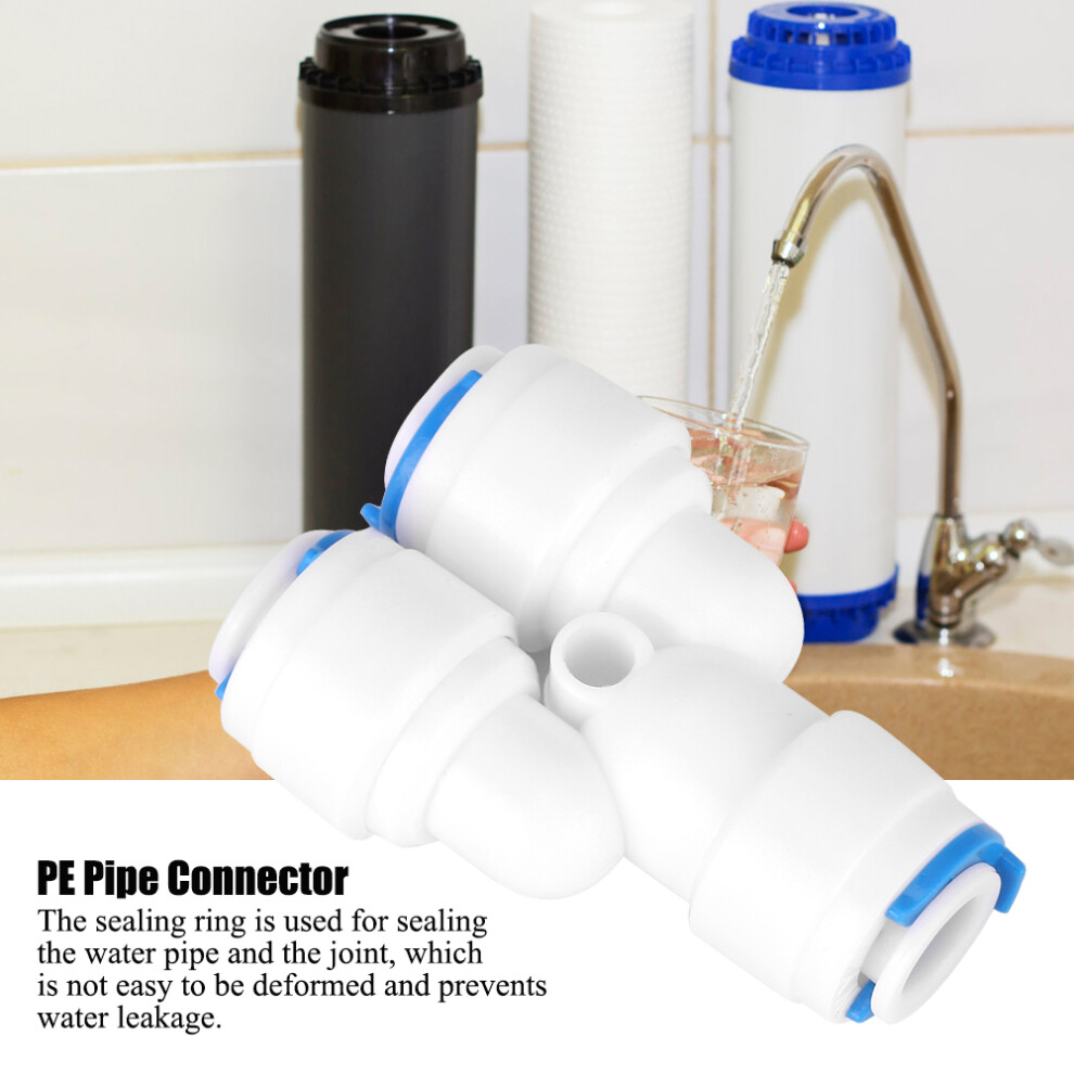 Water Purifier G1/4 Pe Pipe Fitting Y Tee Connector 5Pcs 4601363292154
