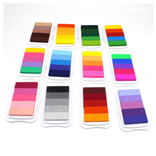 5 Cores Gradiente Carimbo Almofada 3 Cores Tinta Peça