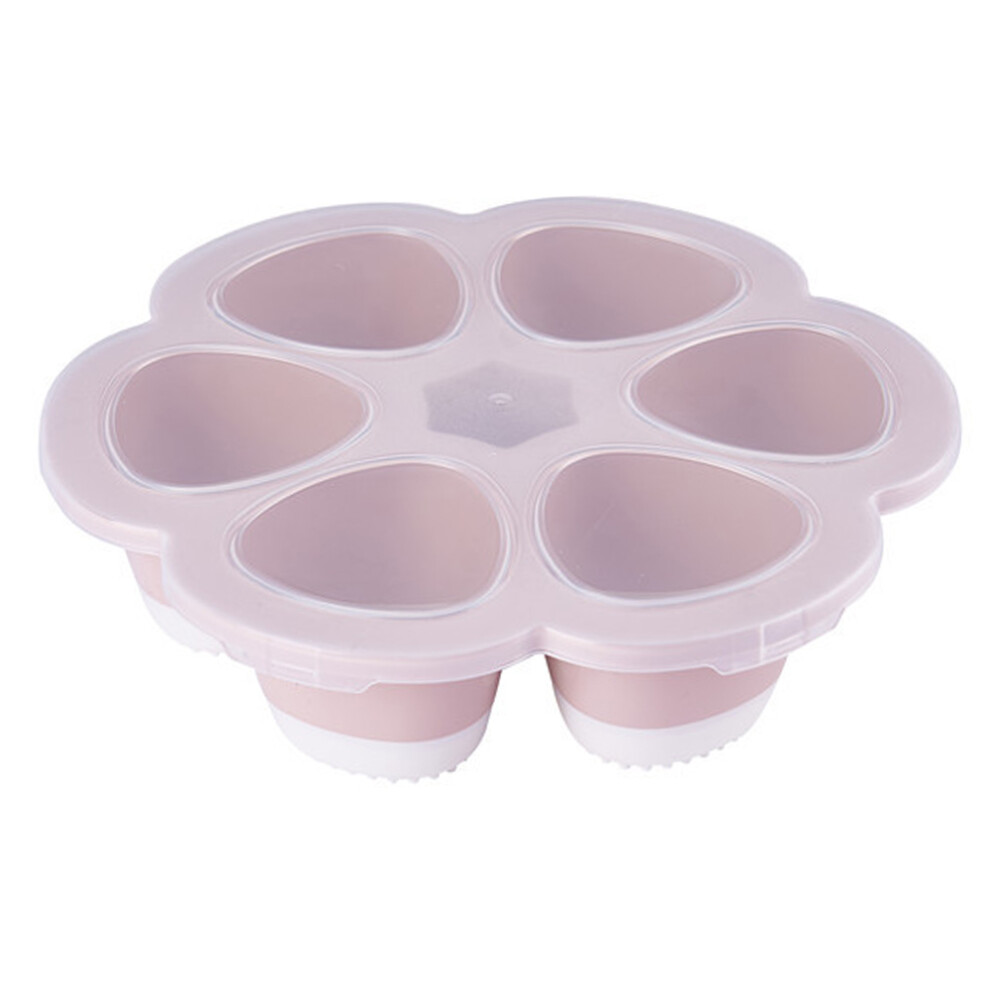 Stackable Lid Baby Food Freezer Tray, Non-Stick Silicone Food Grade Silicone Quick Meal Prep, For Homemade Baby Food, Bright 6 Spherical Compart Pink