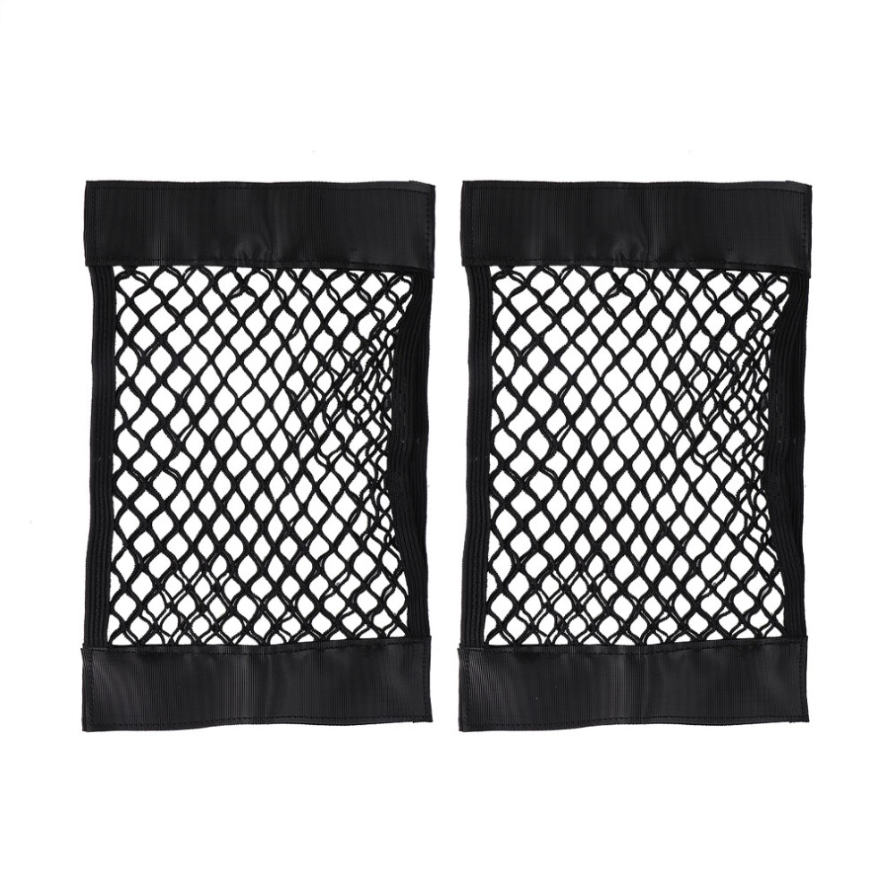 2Pcs Car Trunk Organizer Mesh Bag Rear Seat Storage Holder 40X25cm Black 4671363294335