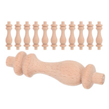 12Pz Baluster in Legno Faggio Khaki Per Partizioni E Arredo Elegante