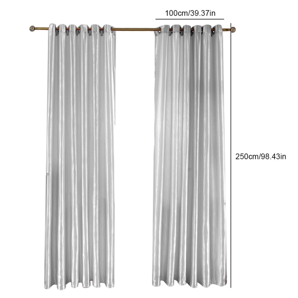 Korean Style Gray Blackout Curtain for Living Room & Bathroom, 100x250cm-image-OPC-PN5ZDDQ-NEW