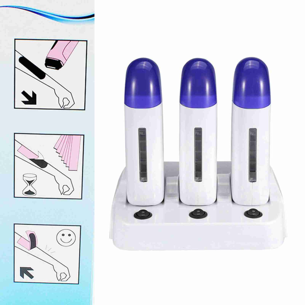 03# Cartridge Wax Depilatory Roller Warmer Heater for Body Hair Removal