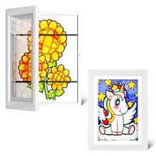 (Off White, one-size) Magnetic Photo Frame, 1 Count Creative Art Display Frame, Front-Opening Changeable Picture Wooden Frame, Solid