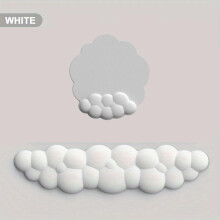 (White, 2pcs) Cloud Shaped Design Keyboard Wrist Rest & Mouse Pad Set, Comfortable & Breathable Universal Mouse Pad Set for Easy