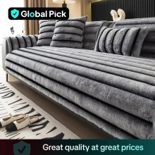(Grey, 2Seat 35.4*62.9in(90*160cm)) Modern Warm Soft Plush Sofa Cover, Faux Fur Universal Non-slip Comfortable Sofa Slipcover for Winter, Sofa