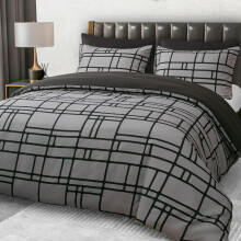 (Black & Grey Bricks, King) Cheetah Print Premium Microfiber Duvet Cover Set with Pillow Covers Luxury Single Double King Size Super King Beddi