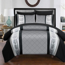 (Grey & Black bohemian, Single) Cheetah Print Premium Microfiber Duvet Cover Set with Pillow Covers Luxury Single Double King Size Super King Beddi