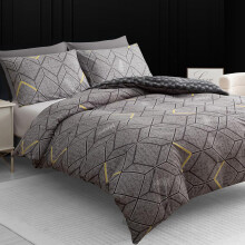 (Grey Cheveron, King) Cheetah Print Premium Microfiber Duvet Cover Set with Pillow Covers Luxury Single Double King Size Super King Beddi