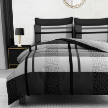 (Black & Grey Cheetah, Super-King) Cheetah Print Premium Microfiber Duvet Cover Set with Pillow Covers Luxury Single Double King Size Super King Beddi