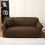 (Coffee Brown, 2-Seater) Solid Color Sofa Cover with Pillowcase, 1 Count Modern Simple Sofa Slipcover with 1 Count Pillowcase without Core, 11