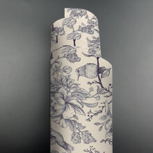 (blue & beige, 40*300CM) Floral Pattern Self-adhesive Wallpaper, 1 Roll Easy To Stick and Peel Waterproof Anti-collision Contact Paper,