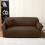 (Coffee Brown, 2-Seater) Solid Color Sofa Cover with Pillowcase, 1 Count Modern Simple Sofa Slipcover with 1 Count Pillowcase without Core, 7