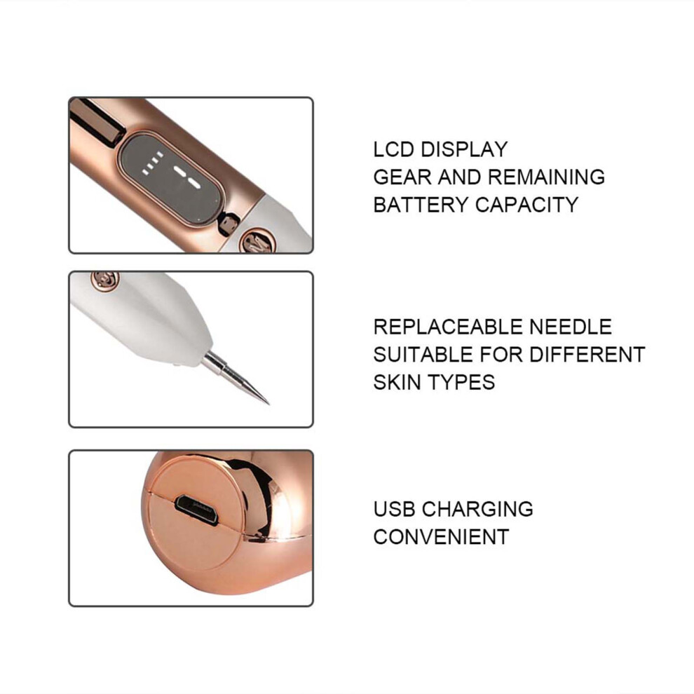 Gold/Dark Face Mole Removal Pen 1200Mah Spots Plaques Remover