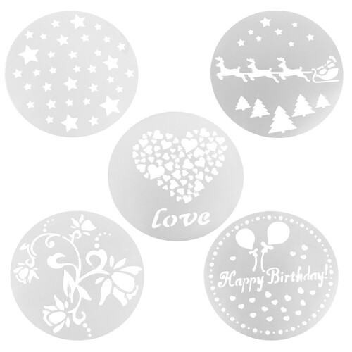 Plastic Baking Tools 5PCS Cake Decor Kit with Chocolate Spray Mold 1