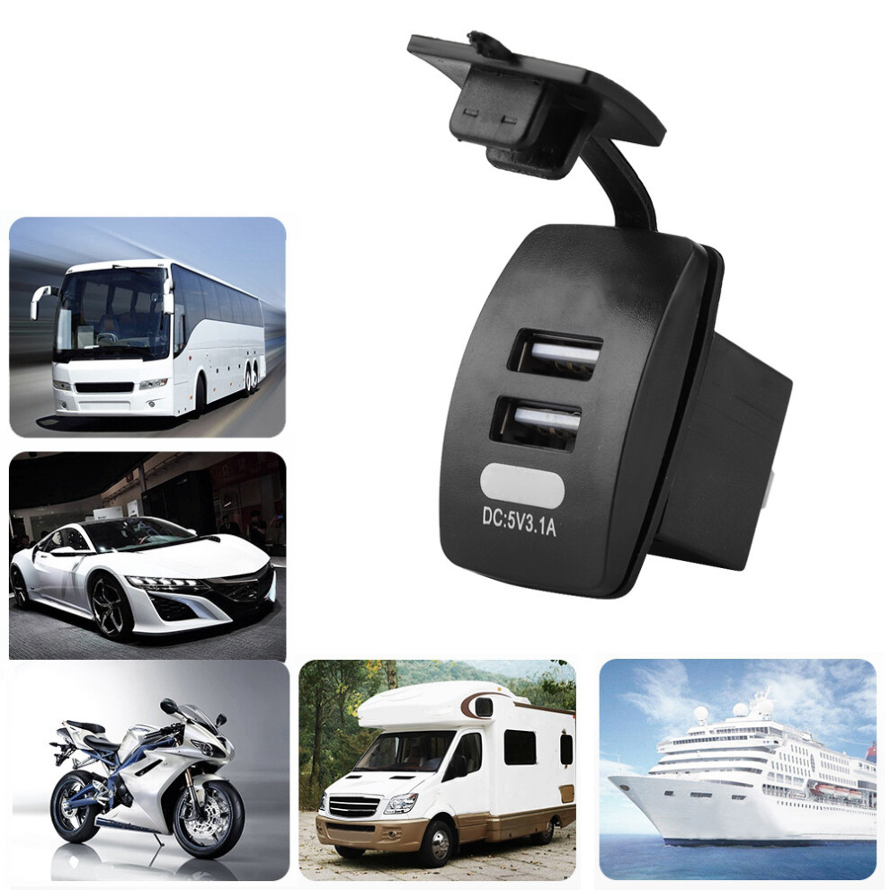 Heavy Duty Waterproof Dual Usb Charger Outlet For Car & Boat 3.1A Power Socket 9451363300374