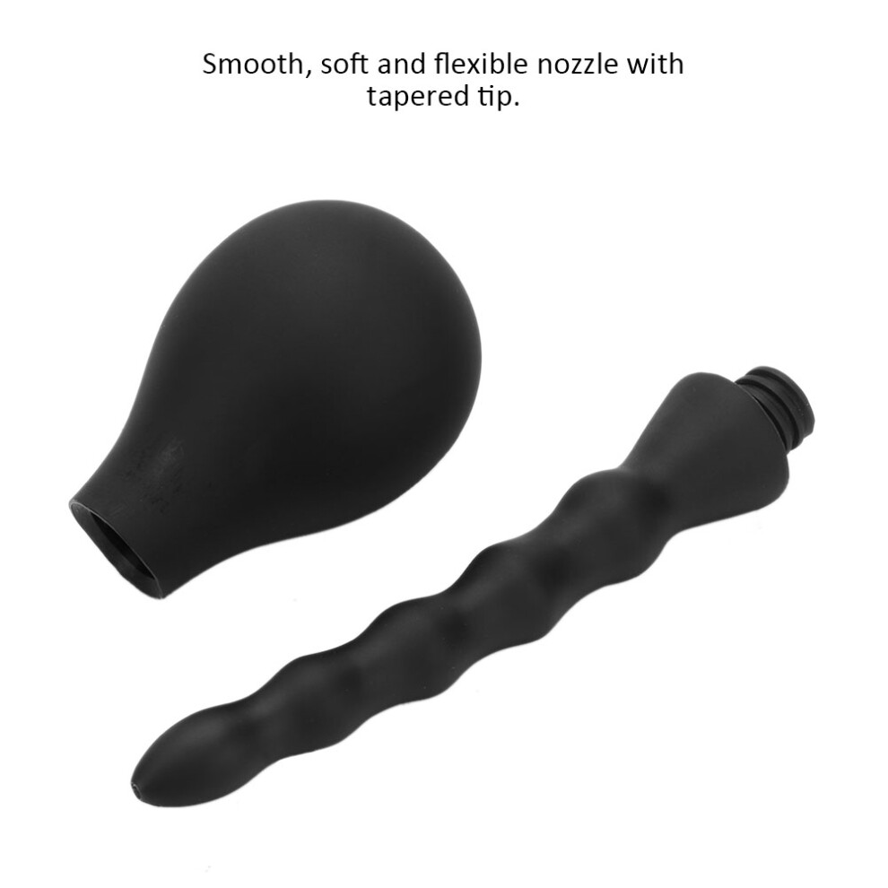 Black Silicone Anal Cleaner Flush Enema Bulb A10 Â Flexible & Soft
