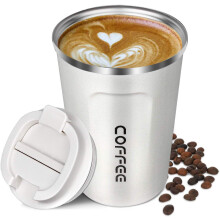 Tazza da caffè riutilizzabile con coperchio, compagna ideale per ufficio e viaggi, tazza termica a doppia parete con isolamento sottovuoto per