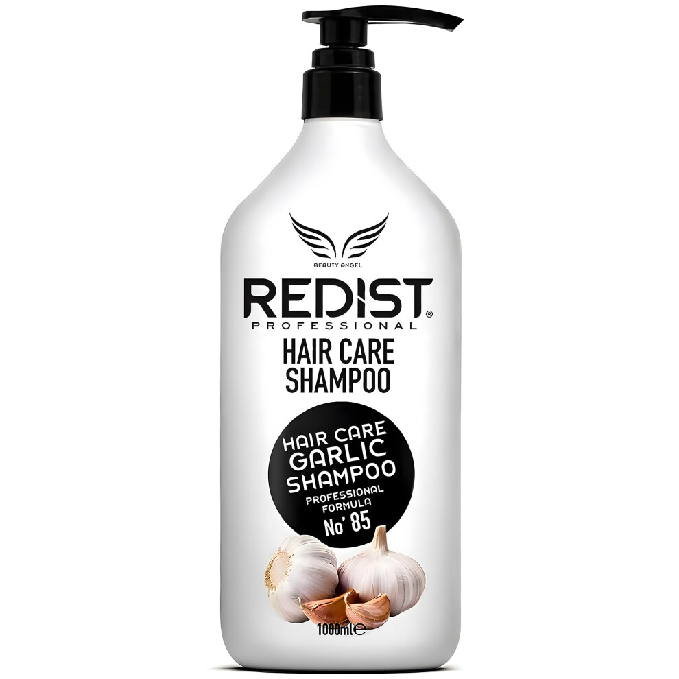 Redist Garlic Hair Shampoo 1000Ml | Prevents Hair Loss, Strengthens And Nourishes Hair | For Fragile Dry Damaged Hair | Natural Ingredients | Floral