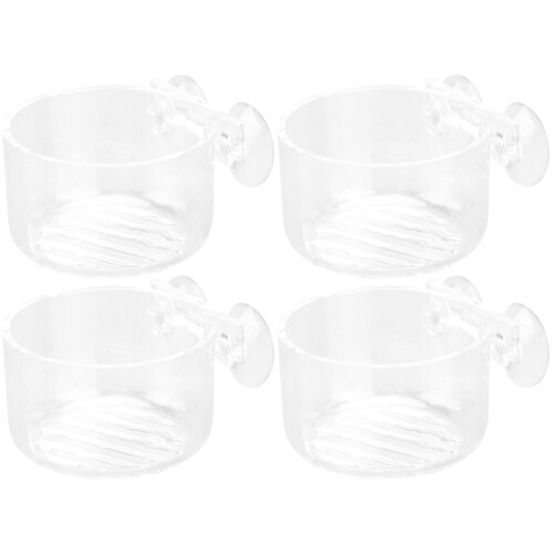 4 Delar Akryl Mugg Fiskfodrare För Flytande Foder Transparent 2