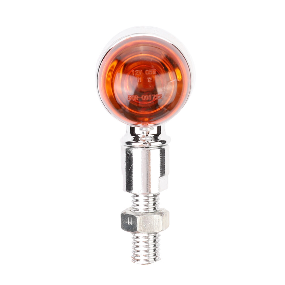 2Pcs Motorcycle Bullet Turn Signal Lamp 12V & Cover Yellow/Silver 4261363307274