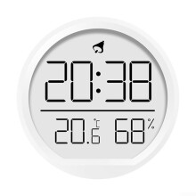 Digital Alarm Clock With Accurate Temperature And Humidity Readings White LCD Display 12/24Hour Time