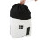 White Toy Storage Bag with Drawstring House Appearance Large Size 1