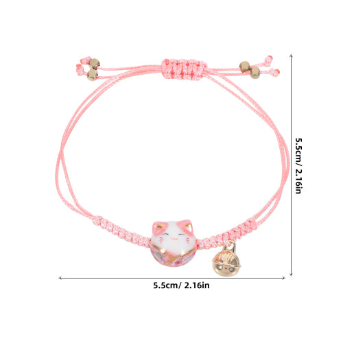 3 Delar Katteflätad Armband, Handknutet För Barn (Rosa) 1