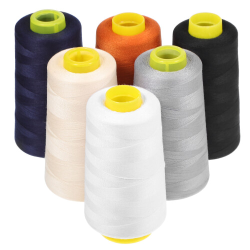 6 Pcs Spoltråd Polyester Sytråd Broderitråd 3000 Yard 1
