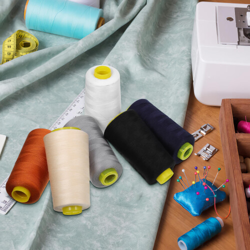 6 Pcs Spoltråd Polyester Sytråd Broderitråd 3000 Yard 2