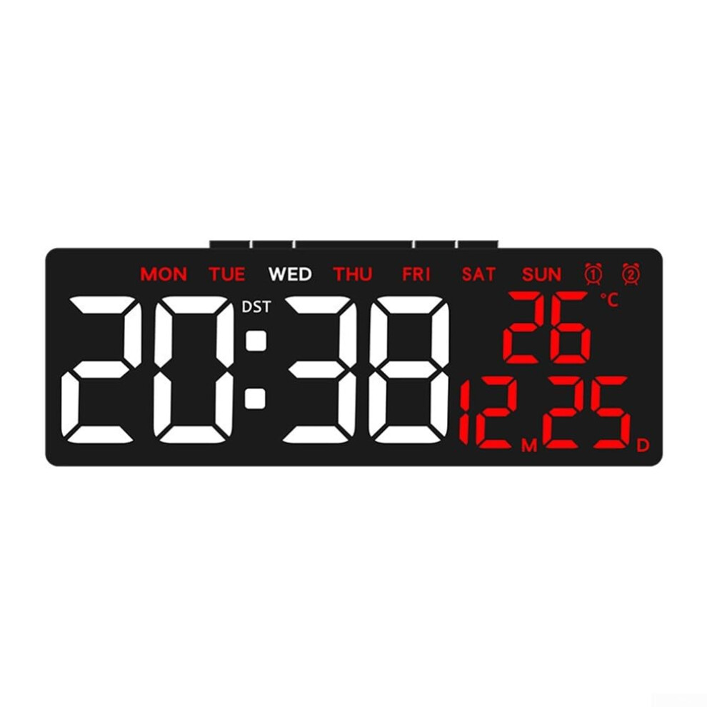 Digital LED Alarm Clock With Dual Alarms, USB Powered, Red LED Display, Desk Clock