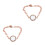 2St Alloy Locket Bracelet För Kvinnor Roséguld 7