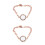 2St Alloy Locket Bracelet För Kvinnor Roséguld 2